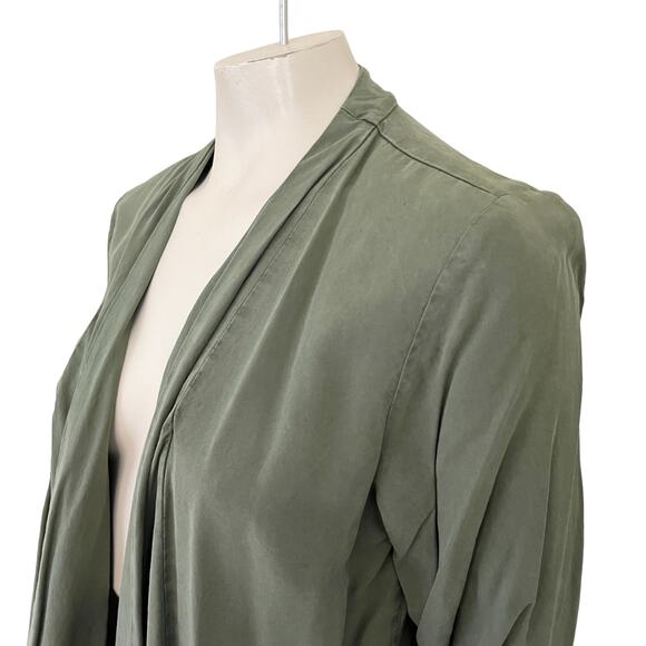 SANCTUARY Draped Front Chambray Anorak Jacket in Army Green  SZ M - Picture 3 of 9